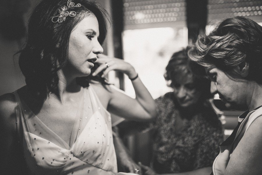 Bride getting ready